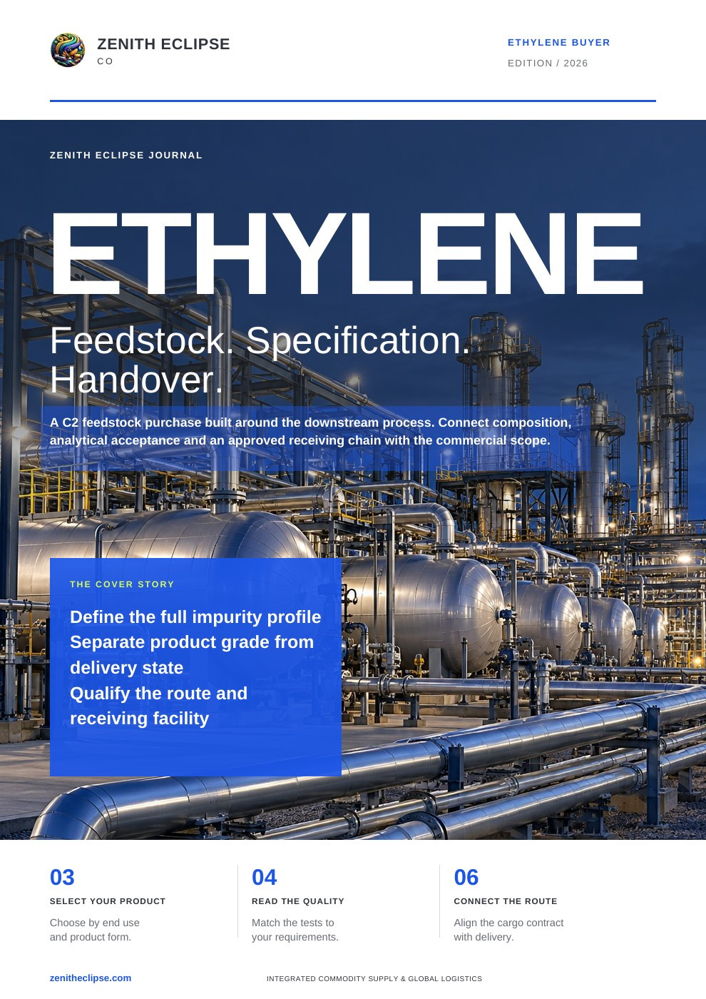 Ethylene: Feedstock. Specification. Handover. magazine cover