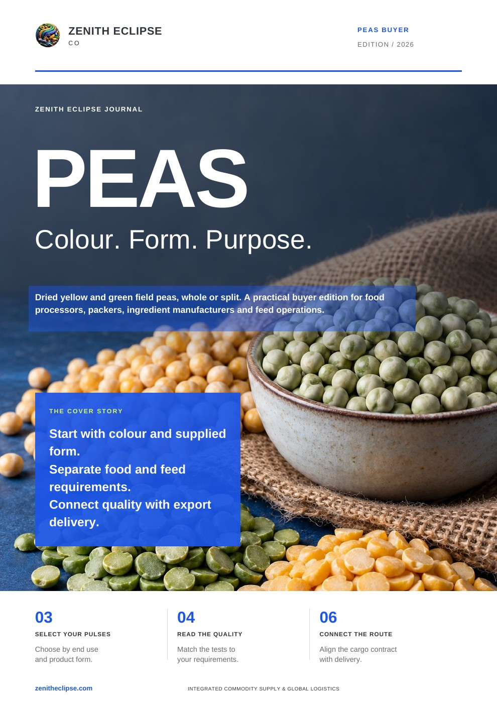 Peas: Colour. Form. Purpose. magazine cover
