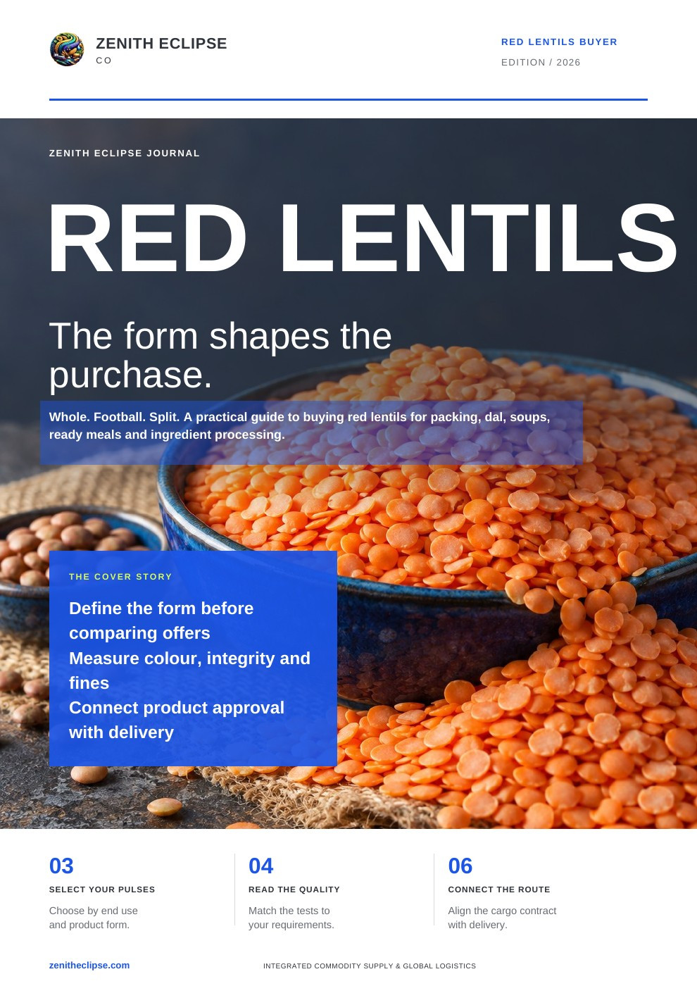 Red Lentils: The Form Shapes the Purchase. magazine cover